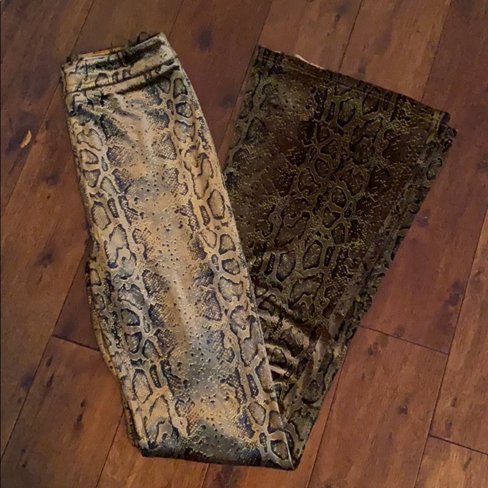 Tigermist snakeskin flare pant